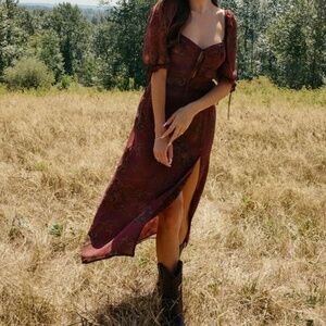 NWT Park & Fifth preston maroon midi dress - S